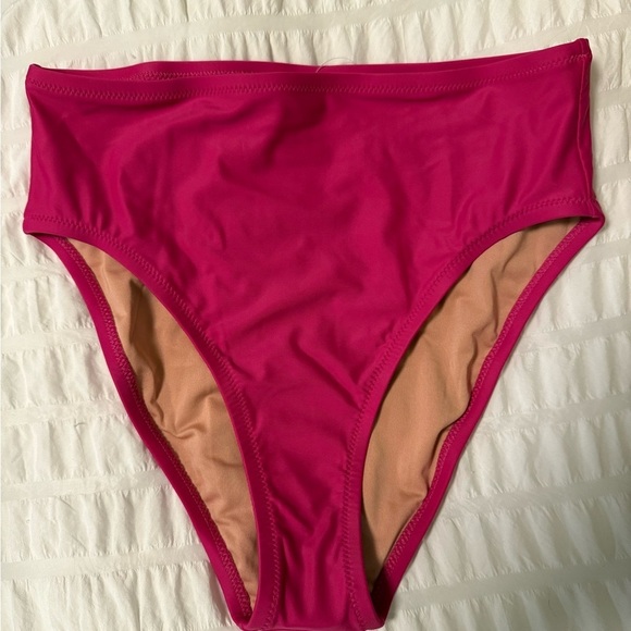 NEW - High-Waisted Pink Bikini Bottom - Picture 6 of 10